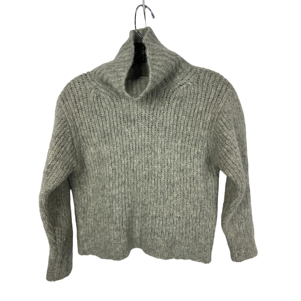 Wilfred Aritzia Grey Alpaca Wool Blend Chunky Rib‎ Knit Turtleneck Sweater XXS